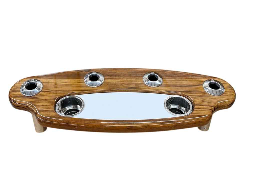 4 Rod Holder Narrow Teak Frame Rocket Launcher - custom fishing rocket launcher by Arrigoni Design
