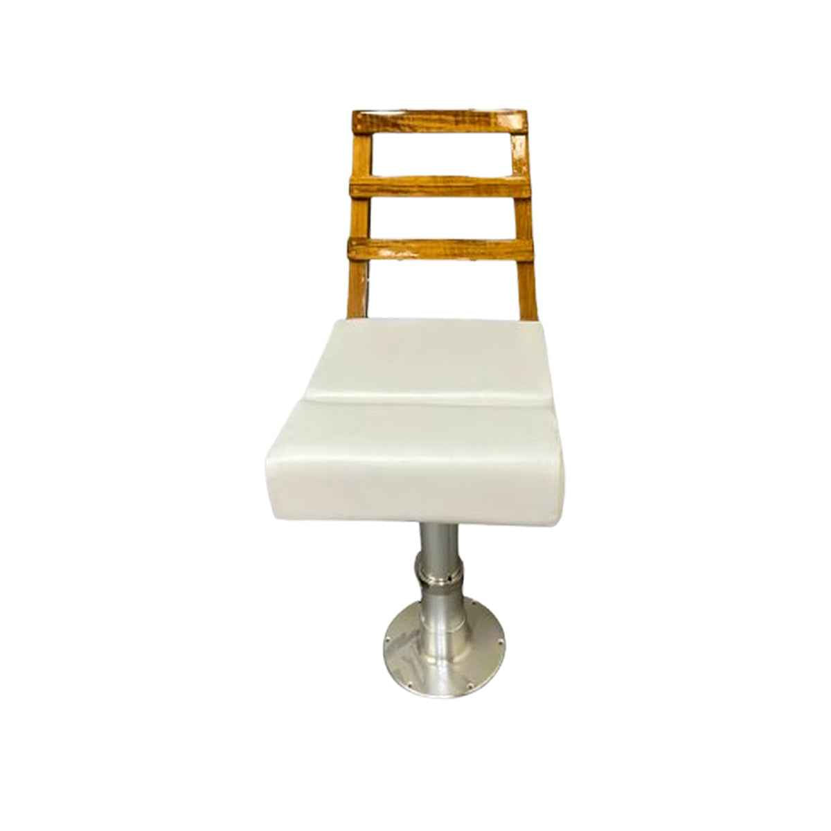 3 Rung Armless Teak Ladderback with Flip Up Bolster - flip-up armrest detail