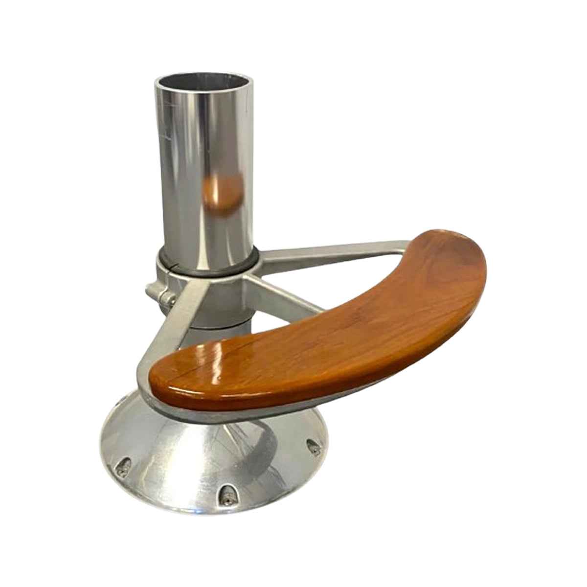 Custom Helm Seat Footrest Teak Step Plate Gloss - Arrigoni custom boat helm seat