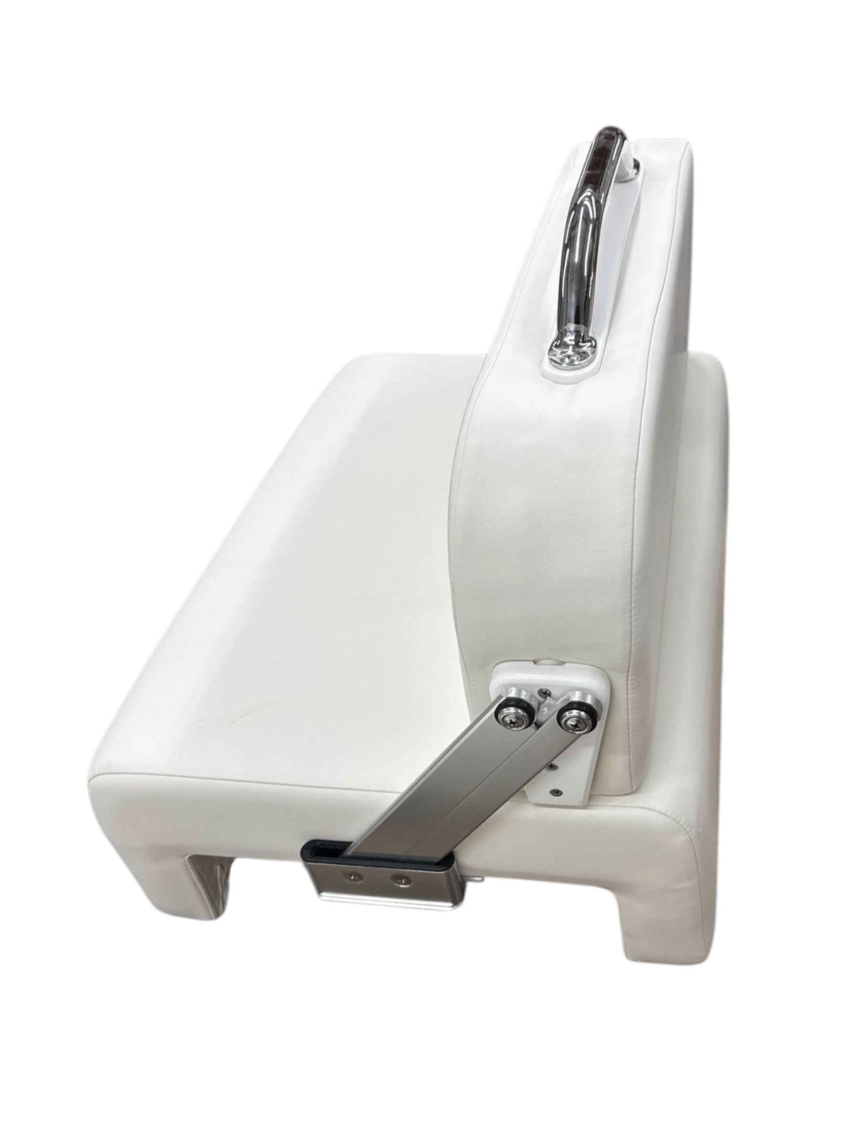 Double Sided Leaning Post with Swing Backrest - side view with pedestal mount