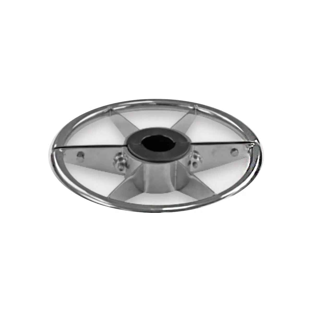 Footrest Circular Polished Aluminum 14″ - Durable and Stylish Design