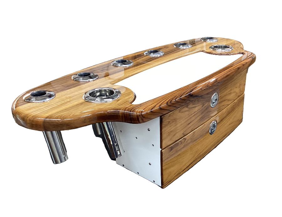 8 Rod Teak Frame Rocket Launcher - teak and King Starboard construction