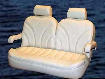 Double Wide Helm Seat - armrest and cup holder detail