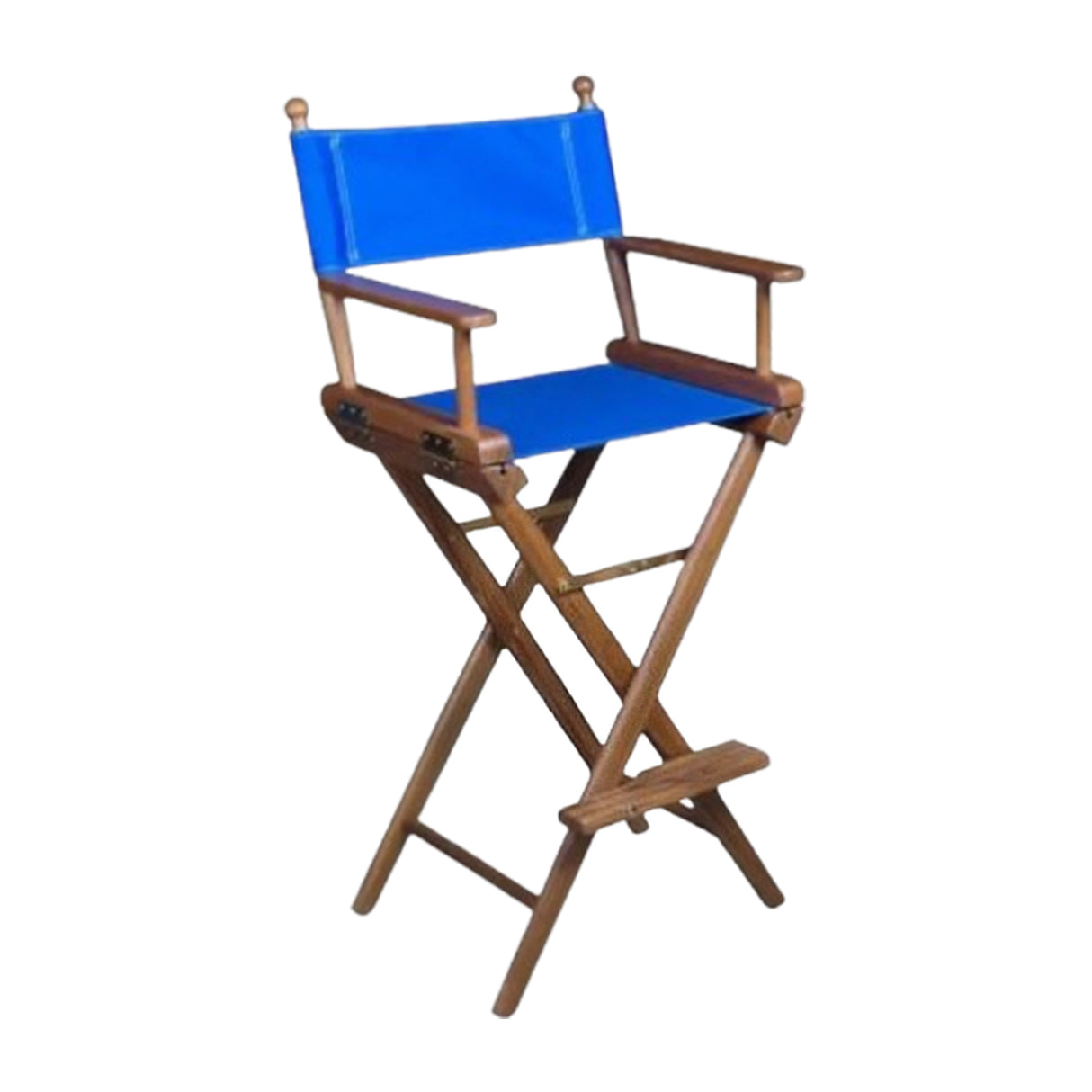 Marine Blue Teak Captain's Chair - teak construction