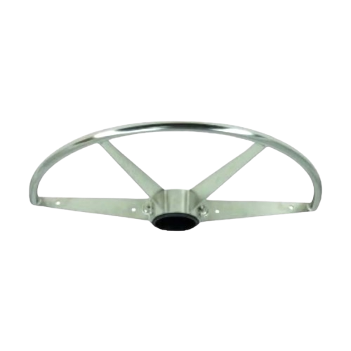 Footrest, Semi-Circular Stainless Steel 28" - Arrigoni custom helm seat footrest