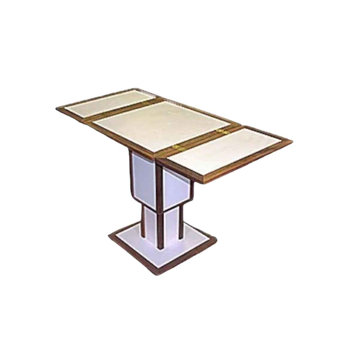 Poly Drop Leaf Hi-Low Table - fold-over leaf extended