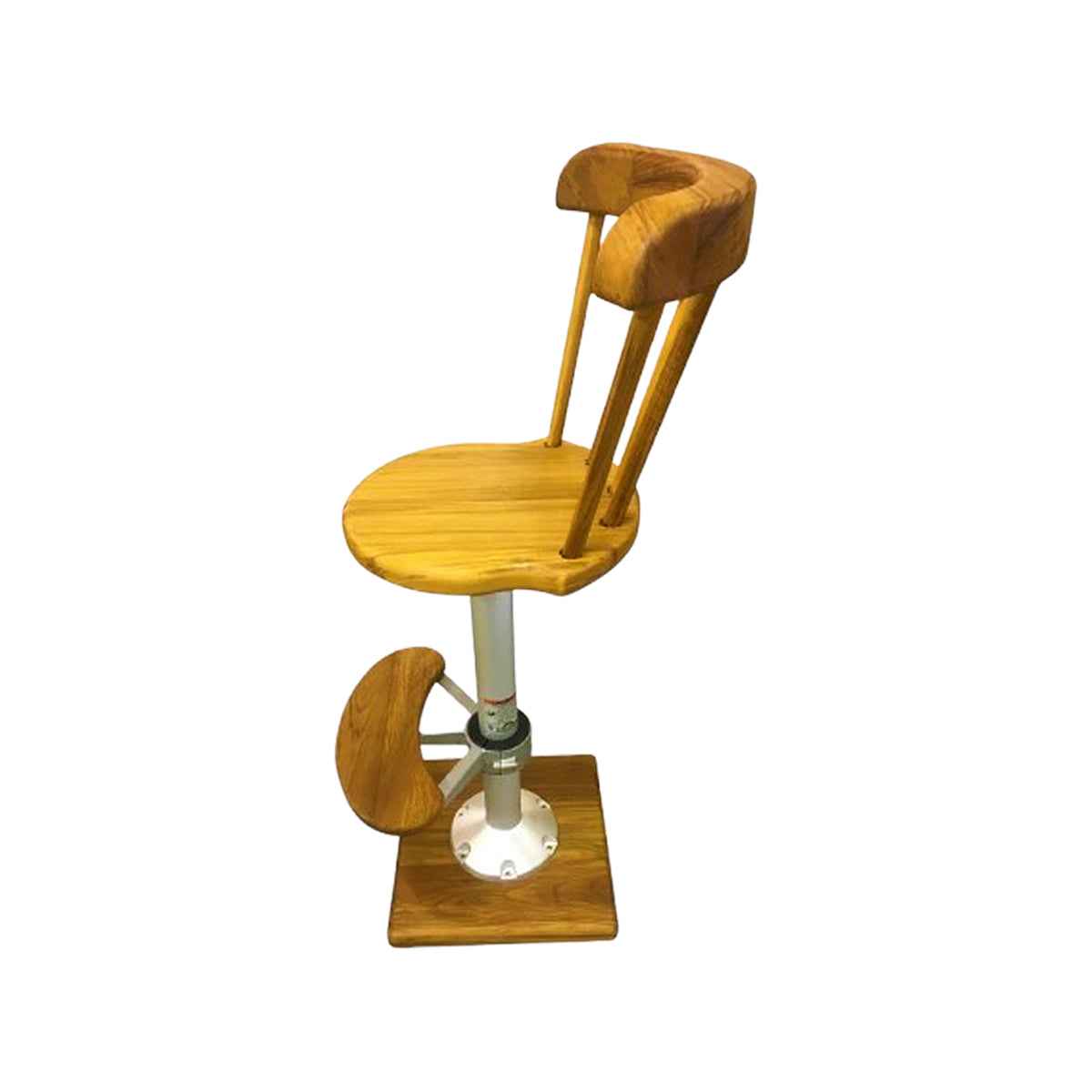 Round Barstool with Dowel Back - marine-grade vinyl upholstery
