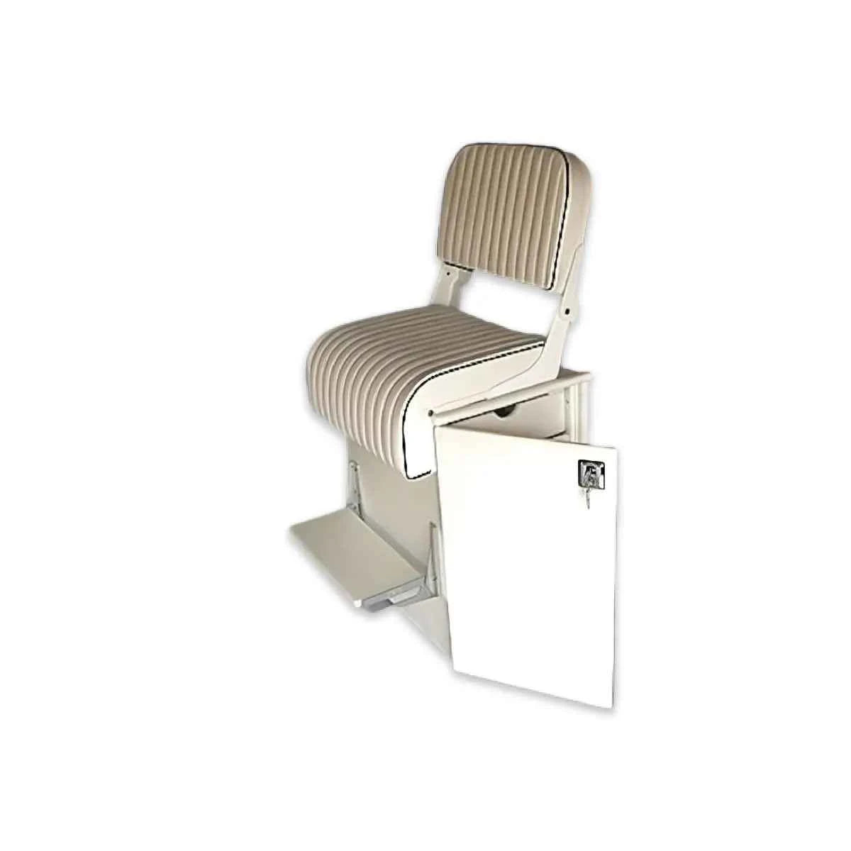 Single Wide Seat Locker Cabinet With Fold Down Seat - Arrigoni custom marine cabinet