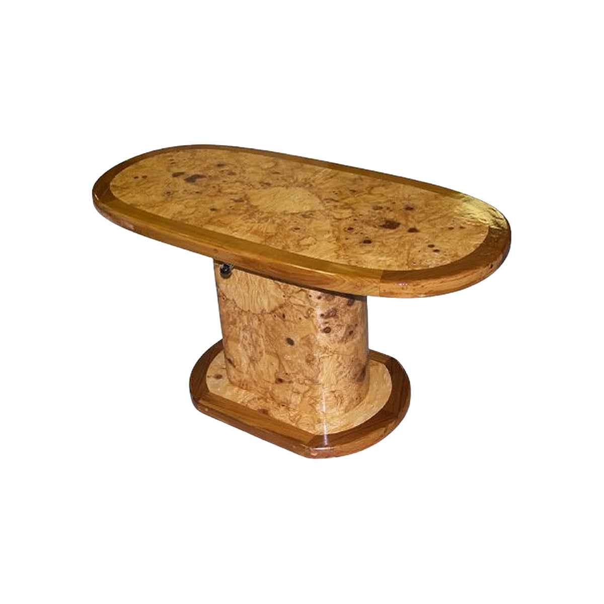 Table Base Fixed Height Wooden Stack w. Flush Floor Base - edge and corner finish detail