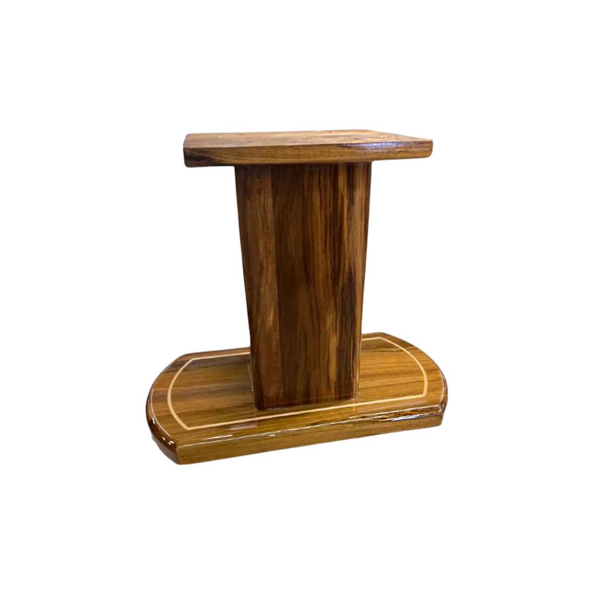 Table Base Fixed Height Wooden Stack w. Flush Floor Base - Arrigoni custom boat table