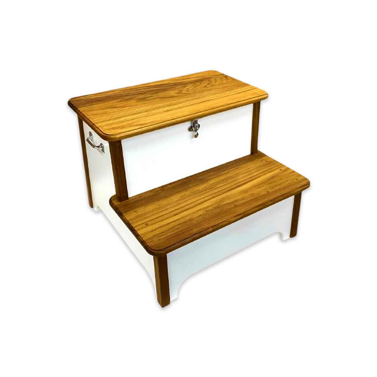 Teak Double-Step StepBox Boarding & Storage - teak and King Starboard construction