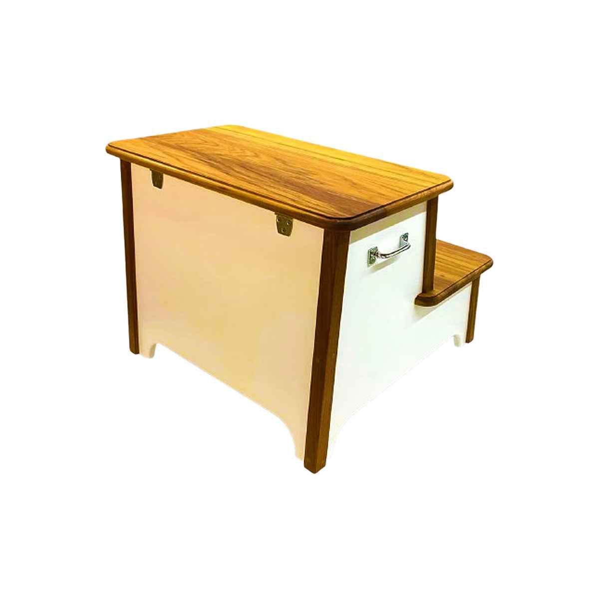 Teak Double-Step StepBox Boarding & Storage - craftsmanship detail by Arrigoni Design Connecticut