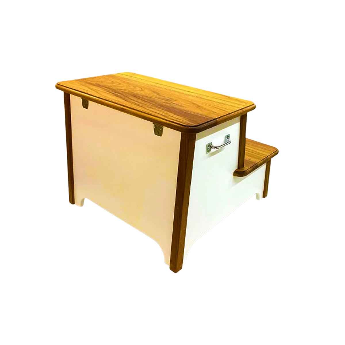 Teak Double-Step StepBox Boarding & Storage - non-skid surface detail