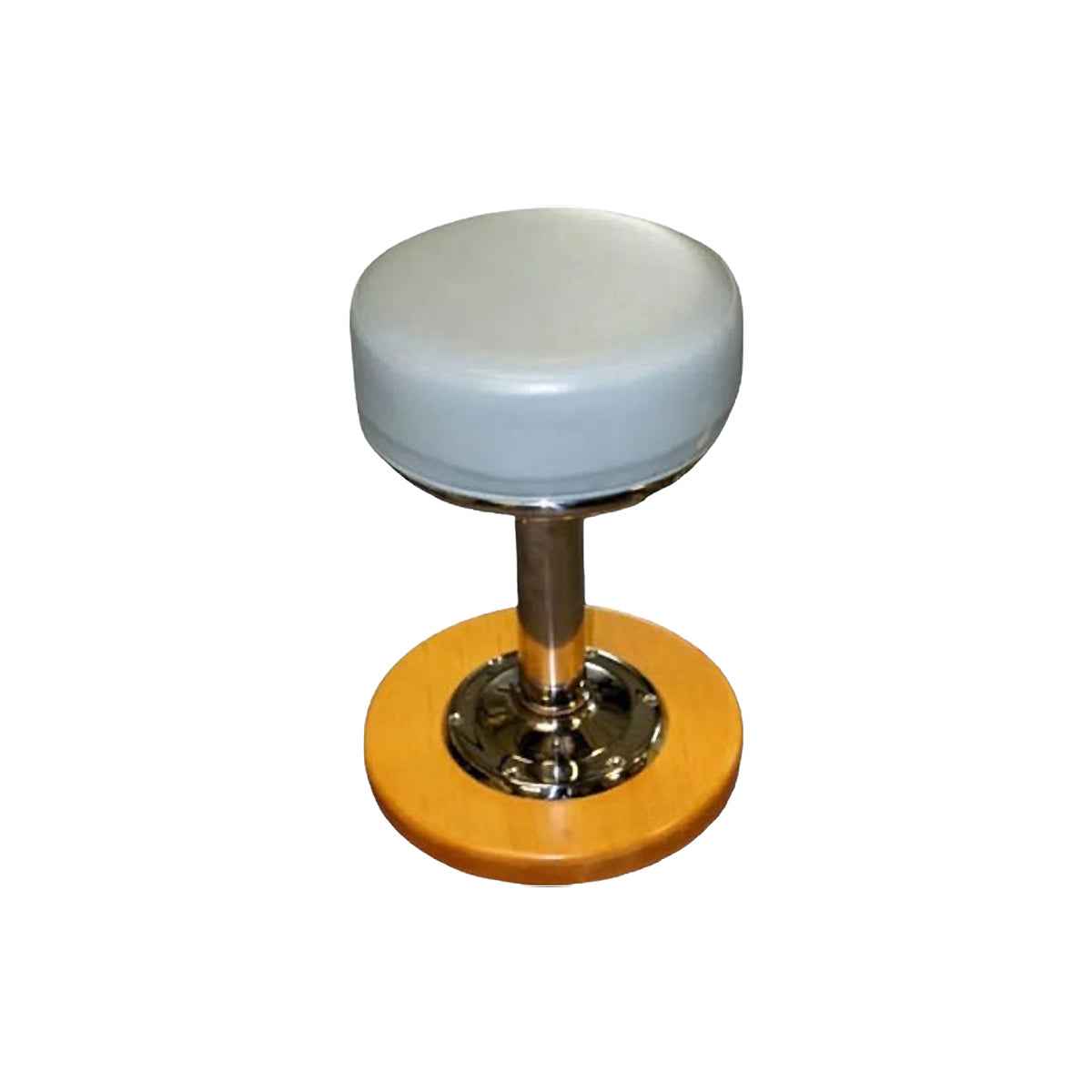 Upholstered Barstool Seat and Backrest - in boat galley setting