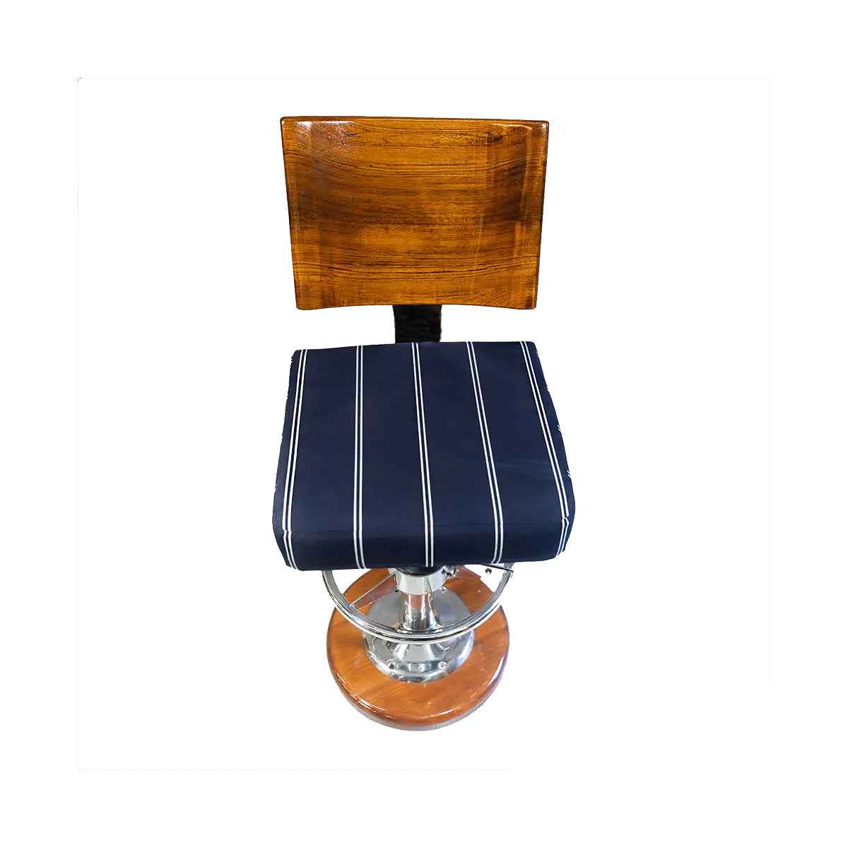 Upholstered Teak Backrest Barstool - teak construction