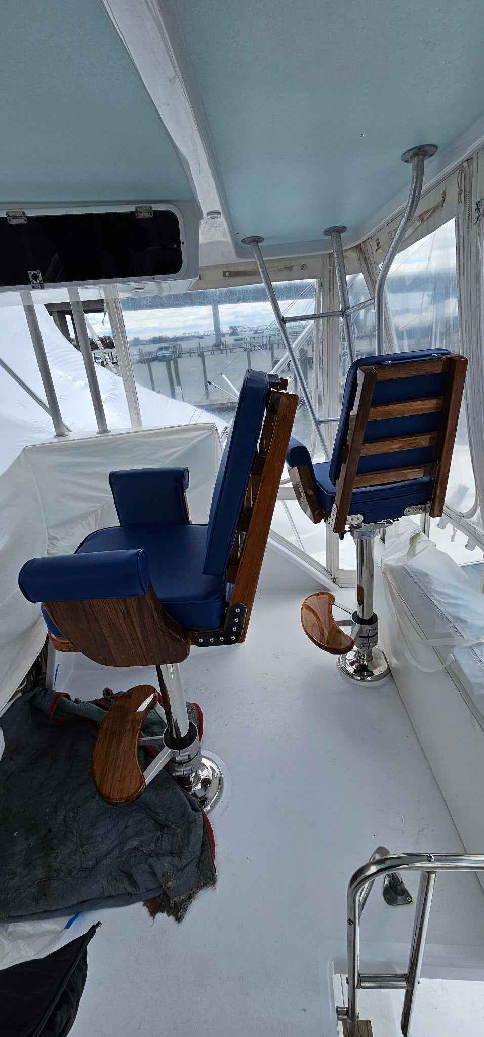 4 Rung Teak Ladderback - installed on transom