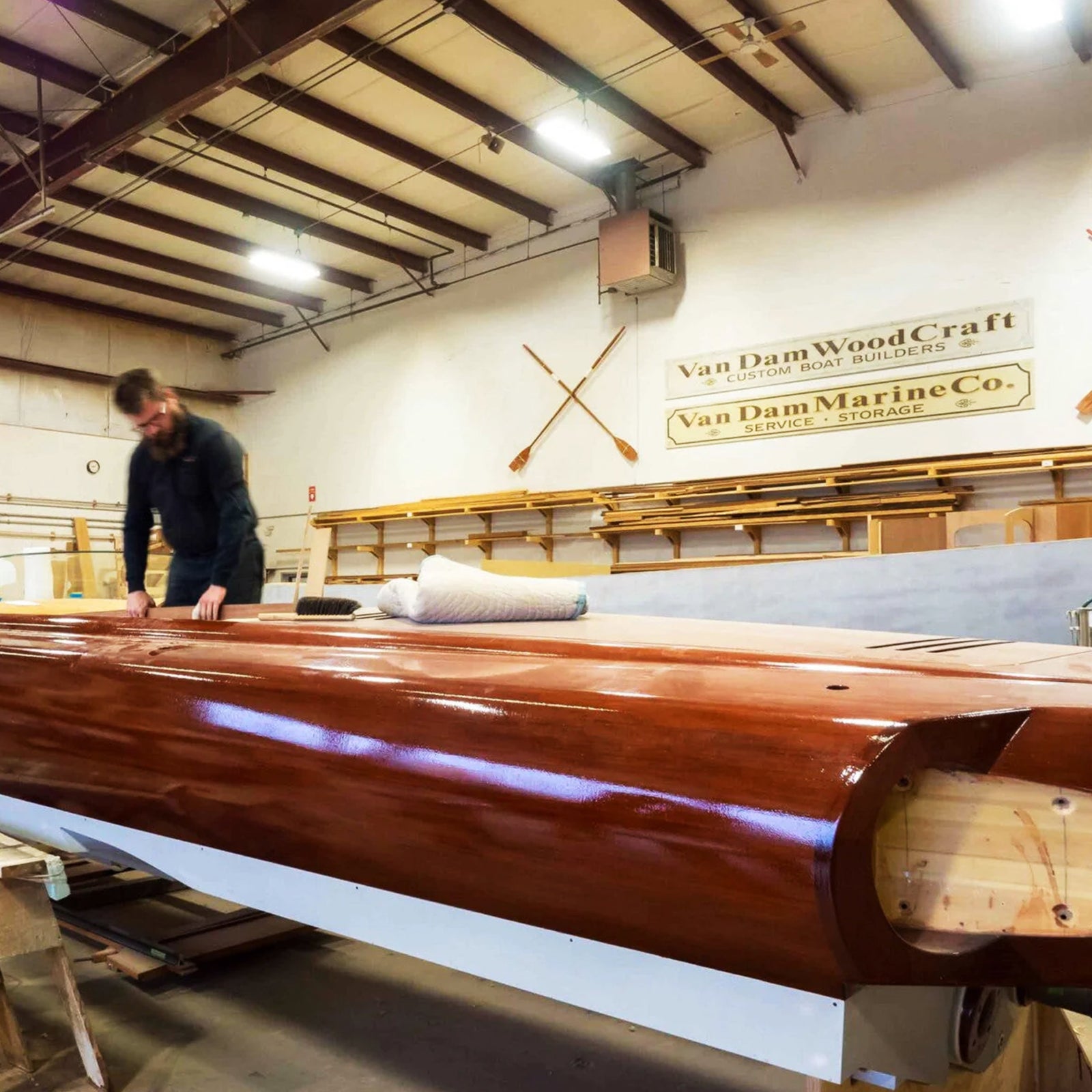 What materials are commonly used for custom boat furniture?