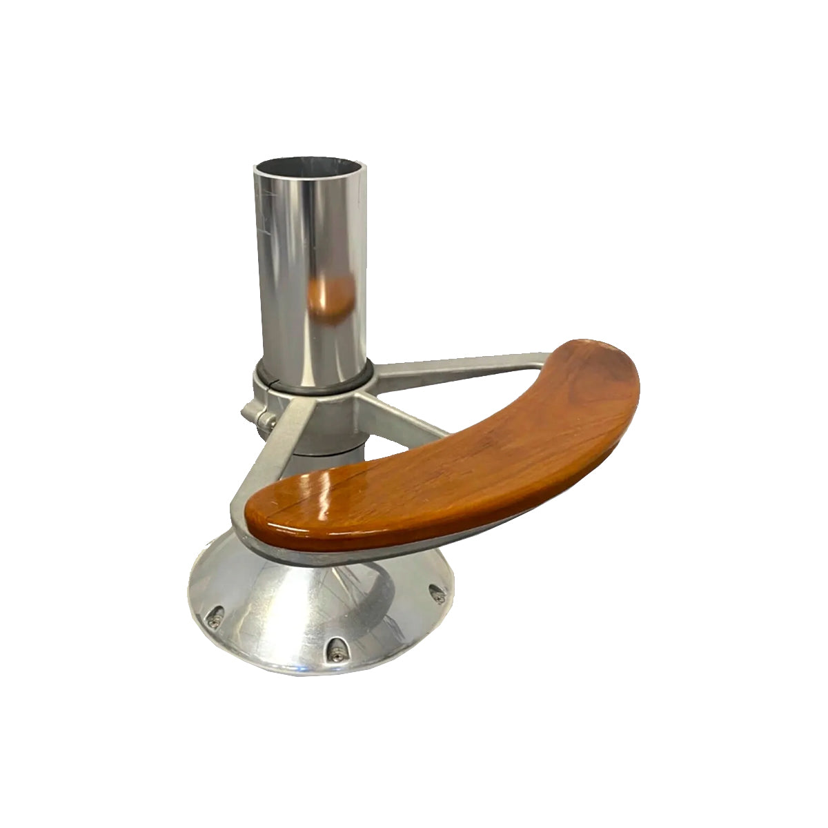 Custom Helm Seat Footrest with Teak Step Plate Rubbed Oil