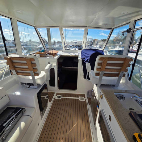 Teak Compact Ladderback - installed on transom