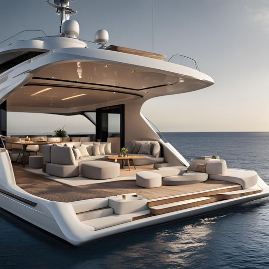 Luxury yacht with a modern design on the water
