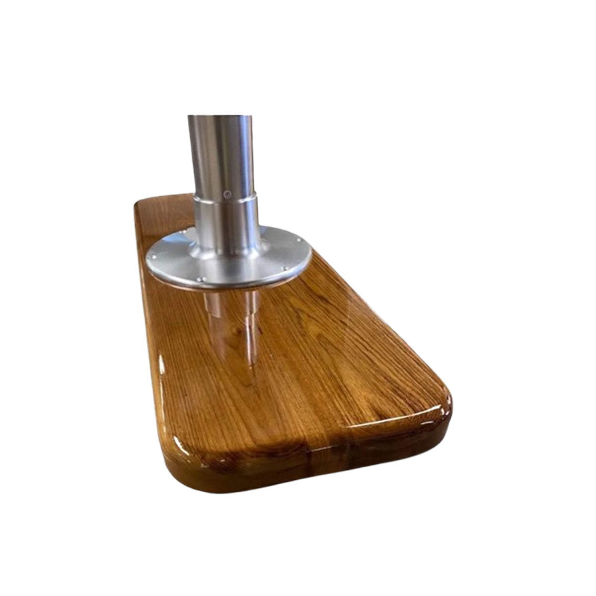 Table Base - Adjustable 3 Stage Bright Dip Pedestal w. Wooden Floor Base