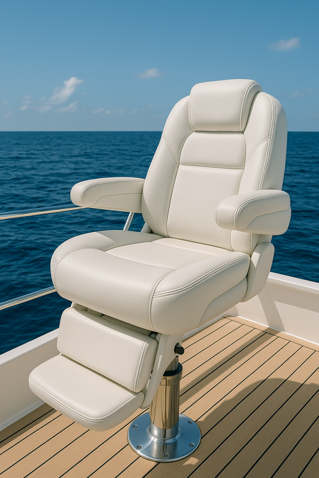White leather boat chair 