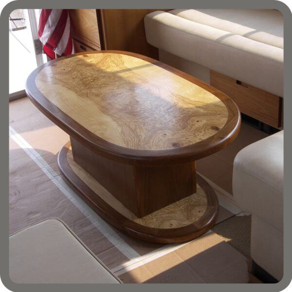 oval burl hinge top salon boat table 2jpg