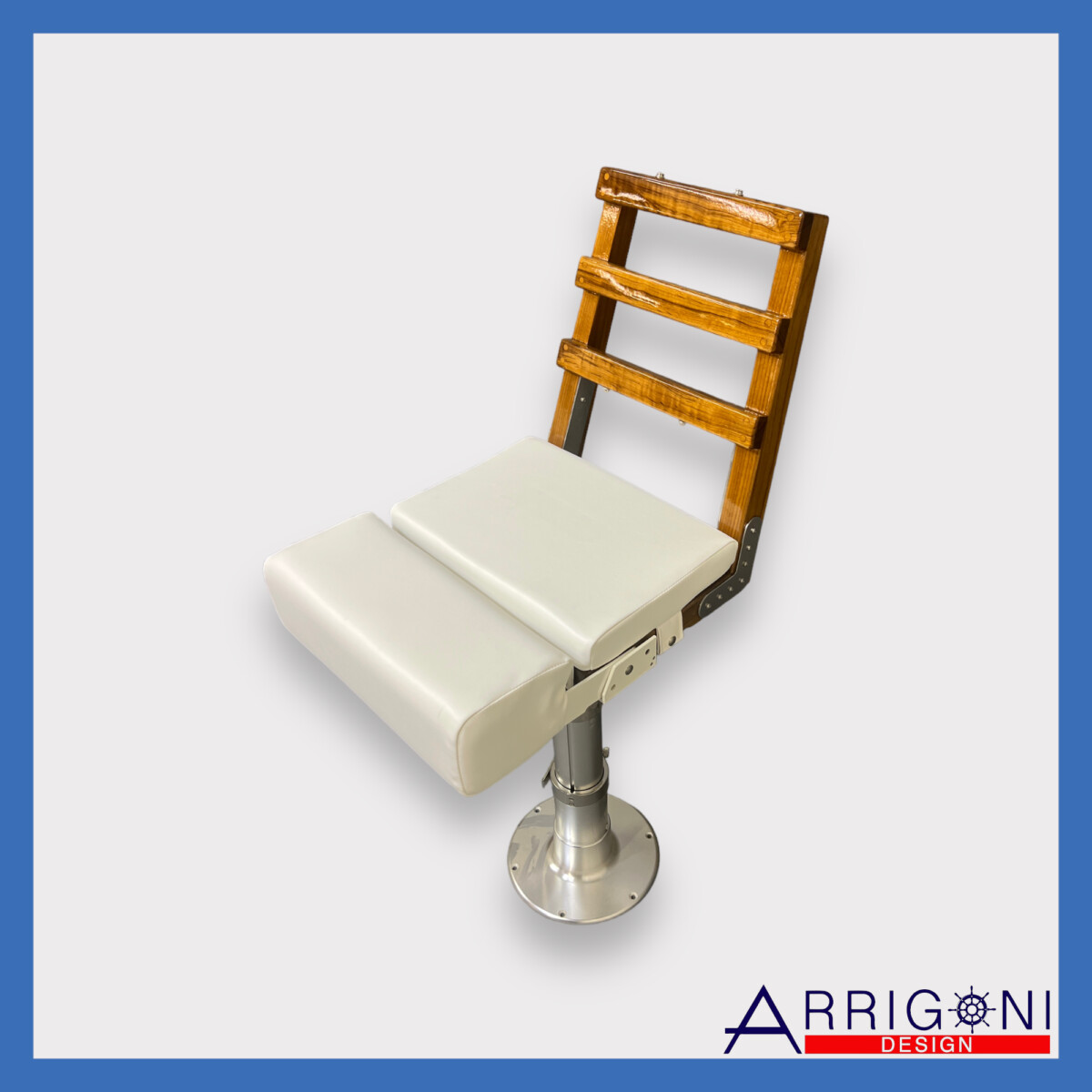 3 Rung Armless Teak Ladderback with Flip Up Bolster 7 3 Rung Teak Ladderback with Flip Up Bolster HS T3 B 8211 12