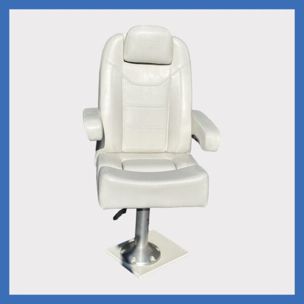boat helm seat with flip up bolster