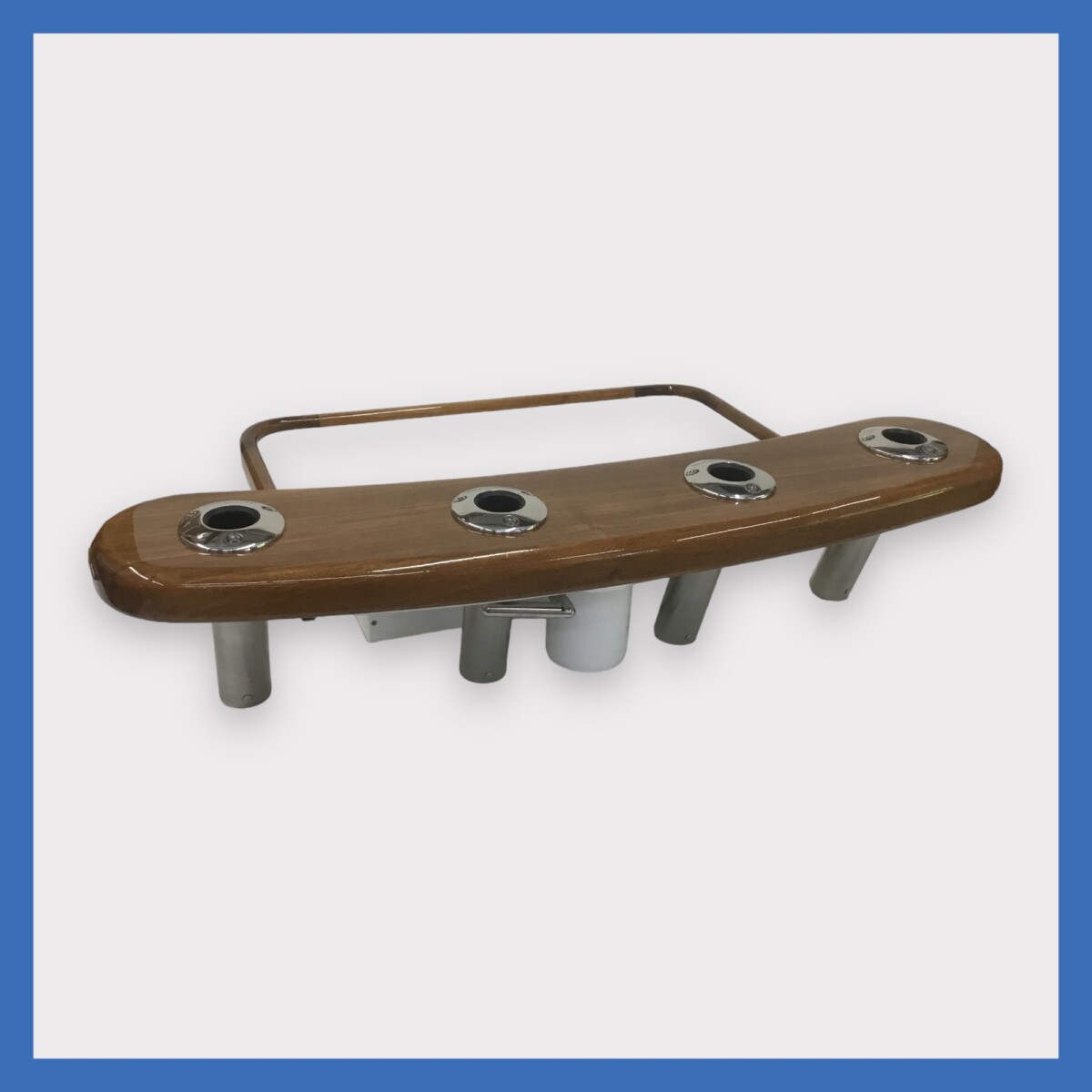 4 Rod Teak Frame Rocket Launcher with Oversize Bait Tray (RL-4TO) 4 img 0186