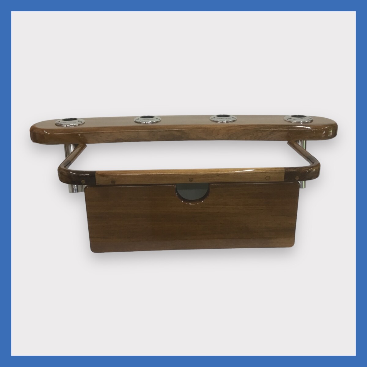 4 Rod Teak Frame Rocket Launcher with Oversize Bait Tray (RL-4TO) 2 img 0188
